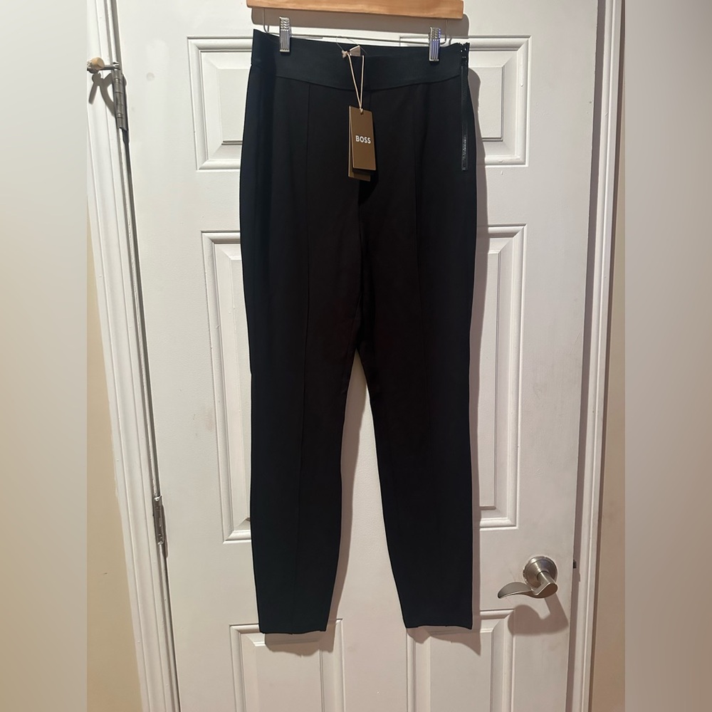Boss  Elegant Black Elastic Waist Pants  Size 10-New